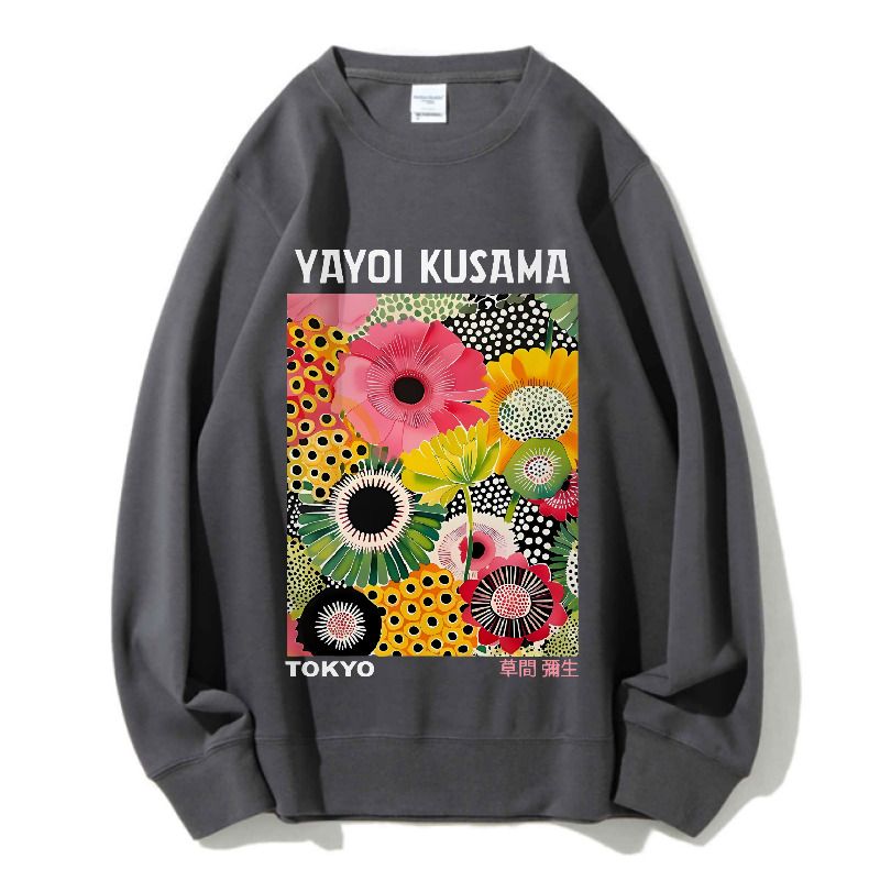 Unisex Flowers Yayoi Kusama Casual Printed Sweatshirt