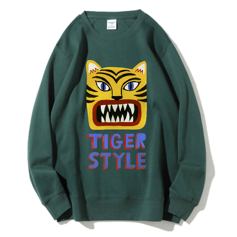 Unisex Tiger Style Printed Sweatshirt