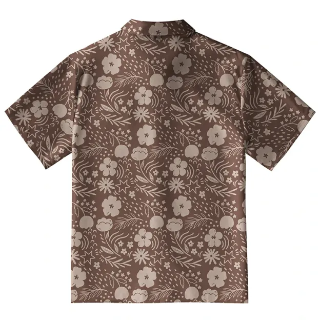  Mocha Floral Button-up Shirt