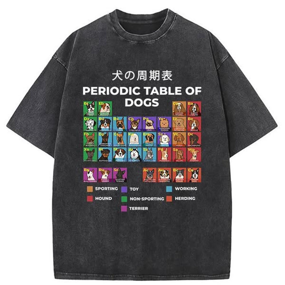 Periodic Table Of Dogs Washed T-Shirt