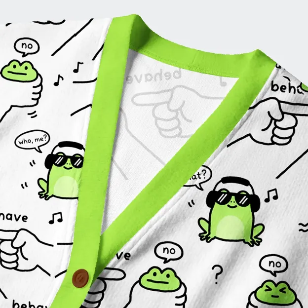 Unisex Dishonest Frog Ugly Cardigan Sweater