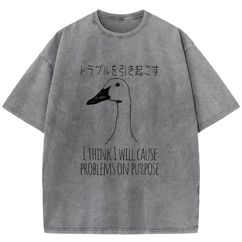  Silly Goose Funny Washed T-Shirt