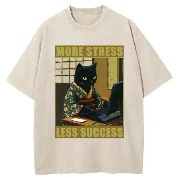 More Stress Less Success Washed T-Shirt