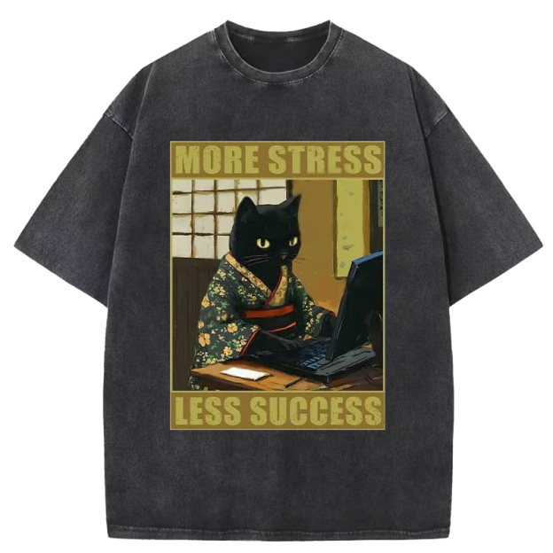 More Stress Less Success Washed T-Shirt