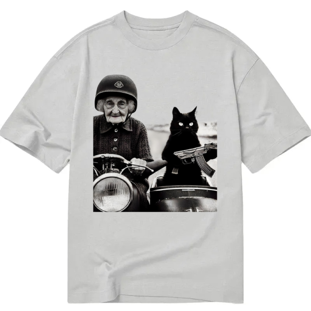  Funny Cat Print Classic T-Shirt