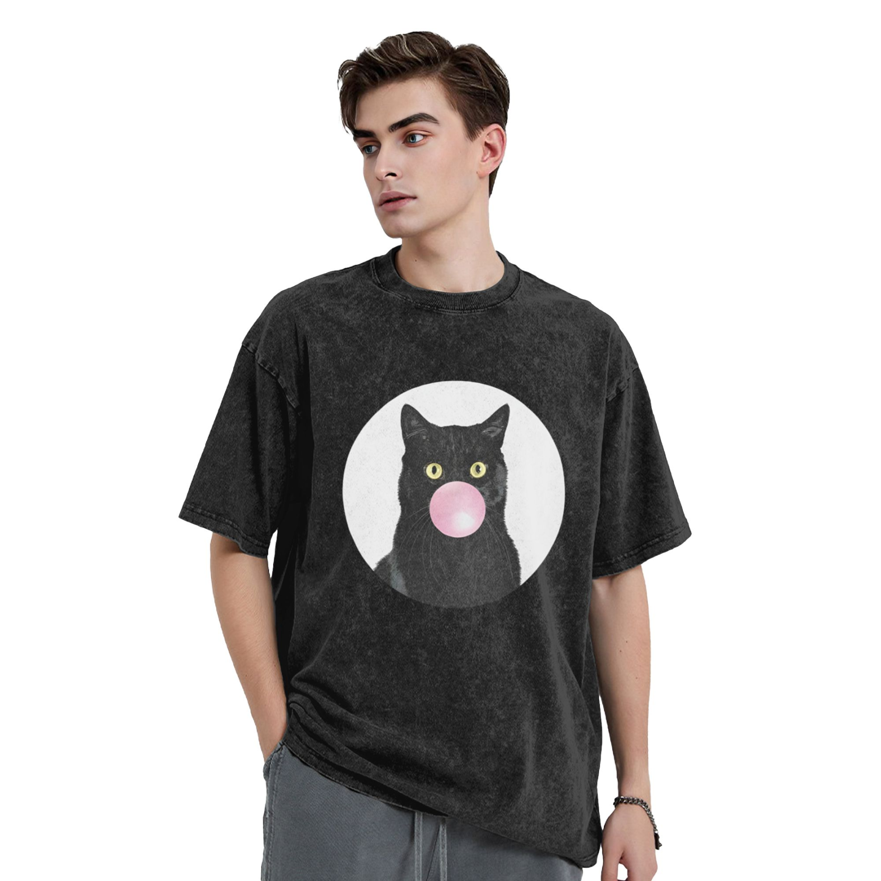 Bubble Cat Washed T-Shirt