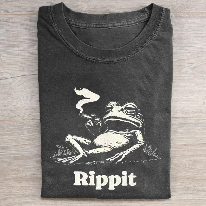 Rippit Frog Vintage Folded Washed T-shirt