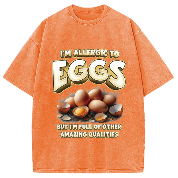 Egg Allergy Washed T-Shirt