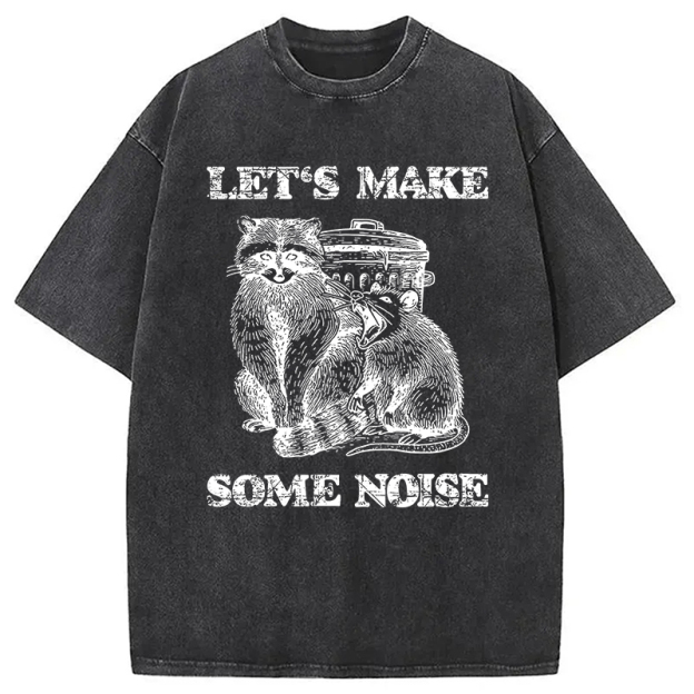 Noisy Raccoons And Possums Washed T-Shirt