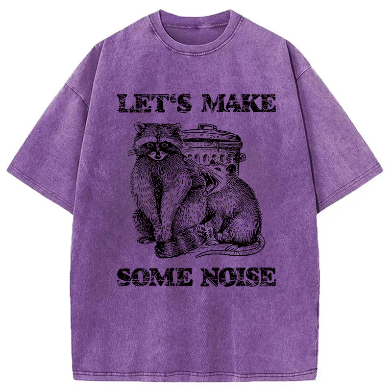 Noisy Raccoons And Possums Washed T-Shirt