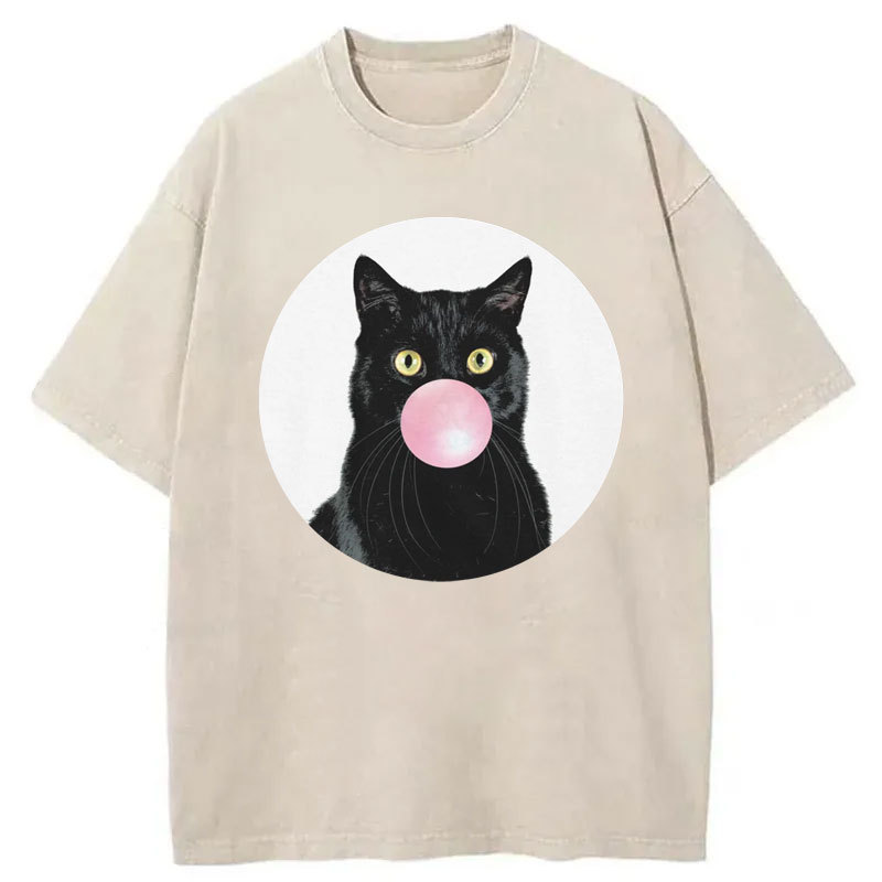 Bubble Cat Washed T-Shirt
