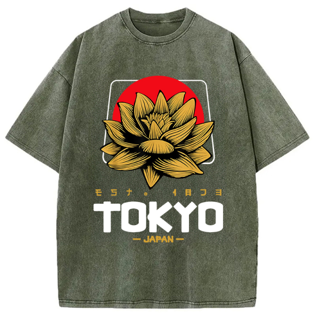 Vintage Tokyo Japan Kanji Souvenir Washed T-Shirt