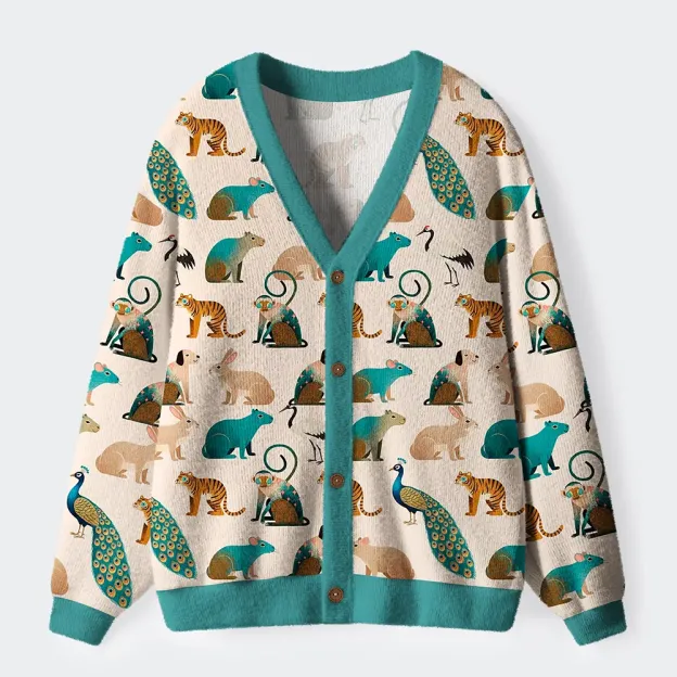 Unisex The Beauty Of Animal Diversity Ugly Cardigan Sweater