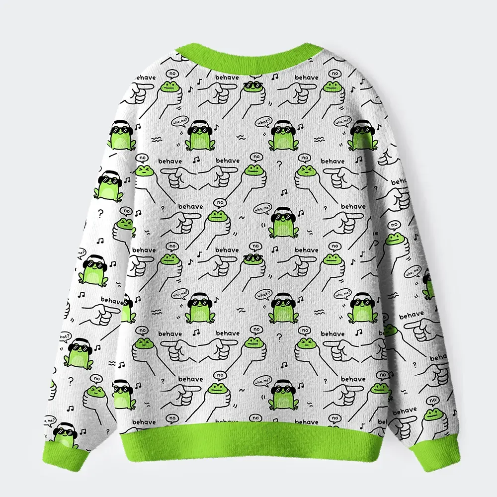 Unisex Dishonest Frog Ugly Cardigan Sweater