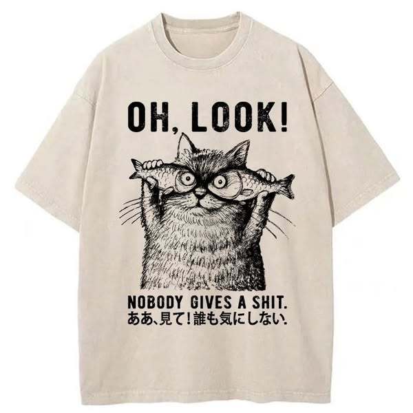  Oh Look No One Cares Washed T-Shirt