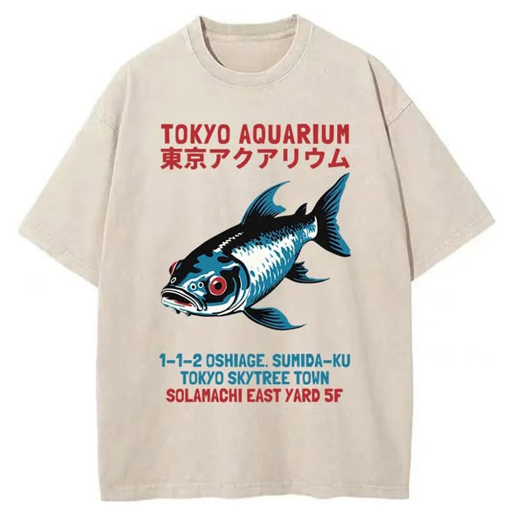 Tokyo Aquarium Japanese Washed T-Shirt