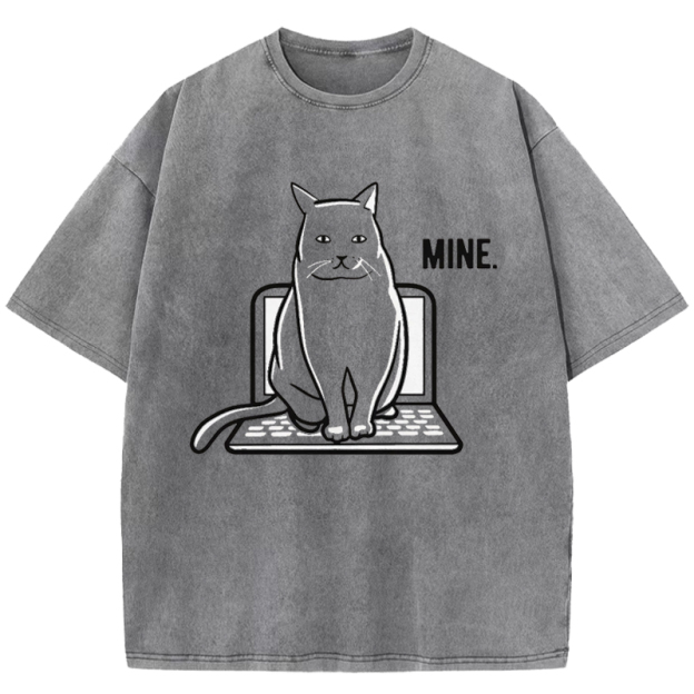  MINE Cat Washed T-Shirt