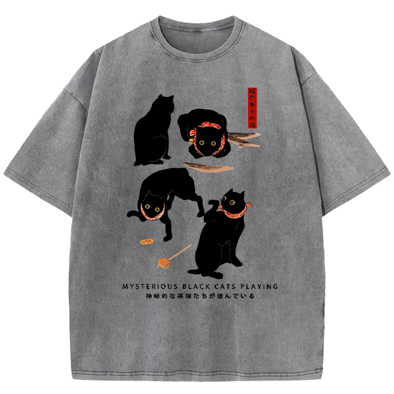 Black Cat Washed T-Shirt