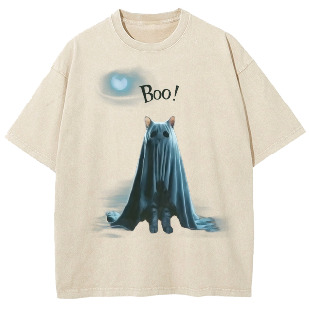   Goast Cat Washed T-Shirt