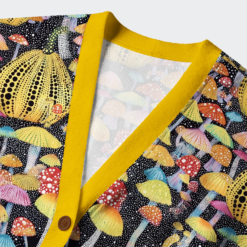 Unisex Pumpkins & Mushrooms: The Enchanted Forest Ugly Cardigan Sweater