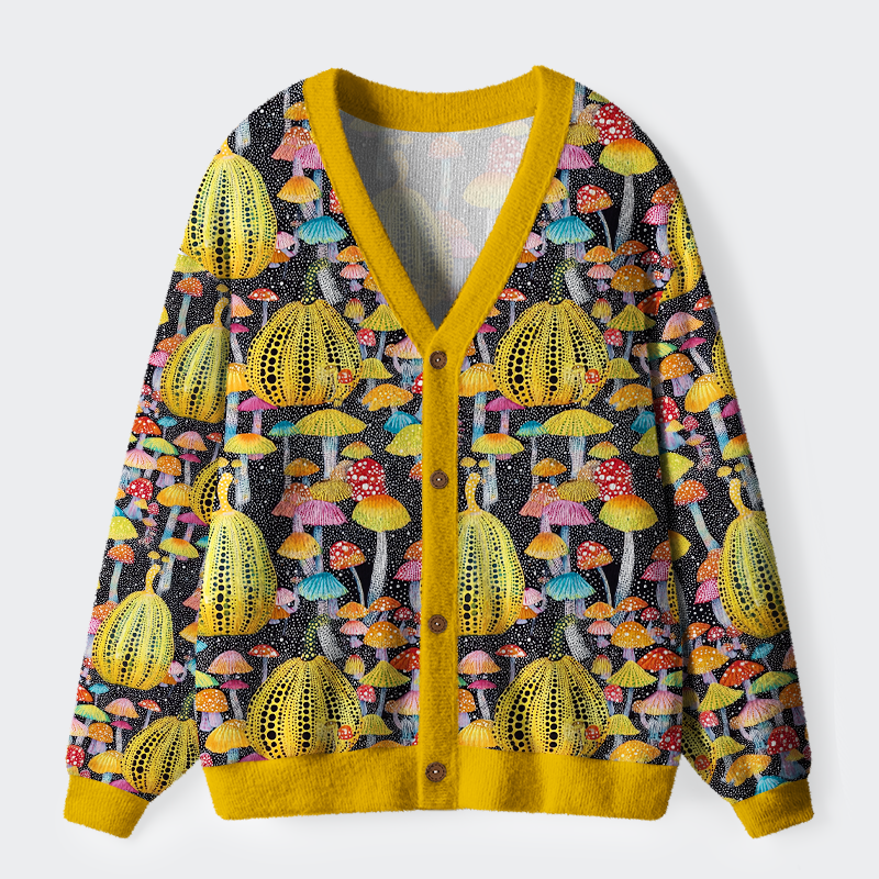 Unisex Pumpkins & Mushrooms: The Enchanted Forest Ugly Cardigan Sweater