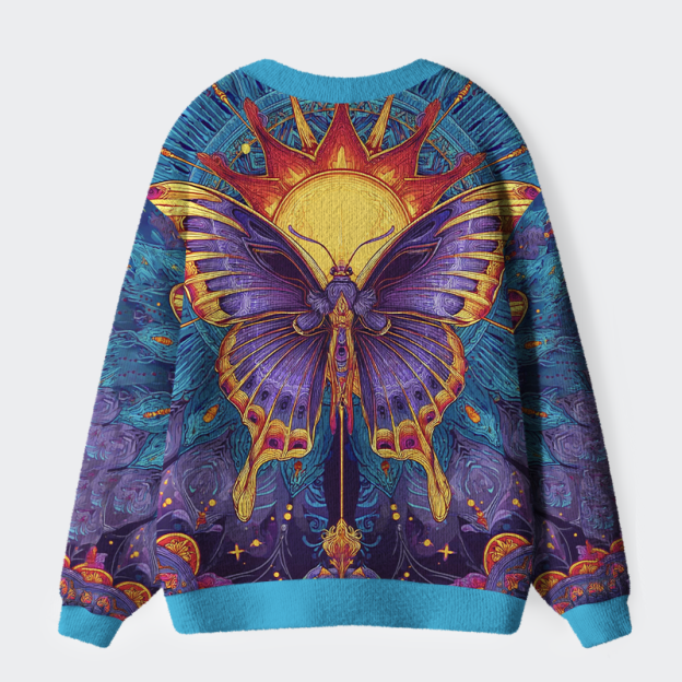 Unisex Dreamscape Wings Ugly Cardigan Sweater