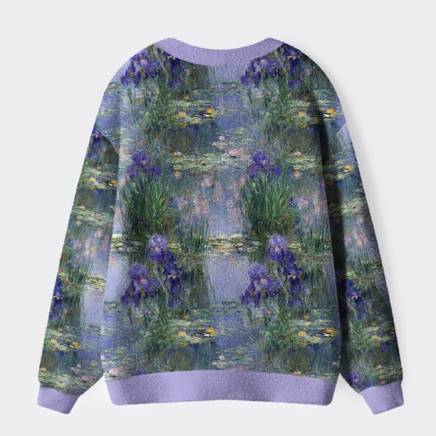 Unisex Monet's Garden Ugly Cardigan Sweater