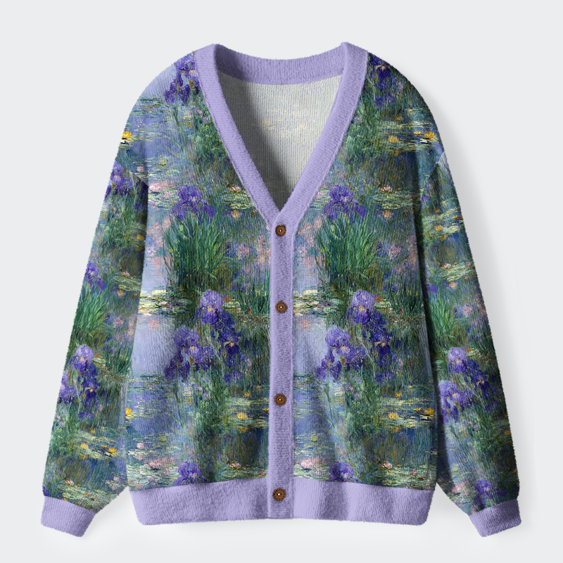 Unisex Monet's Garden Ugly Cardigan Sweater