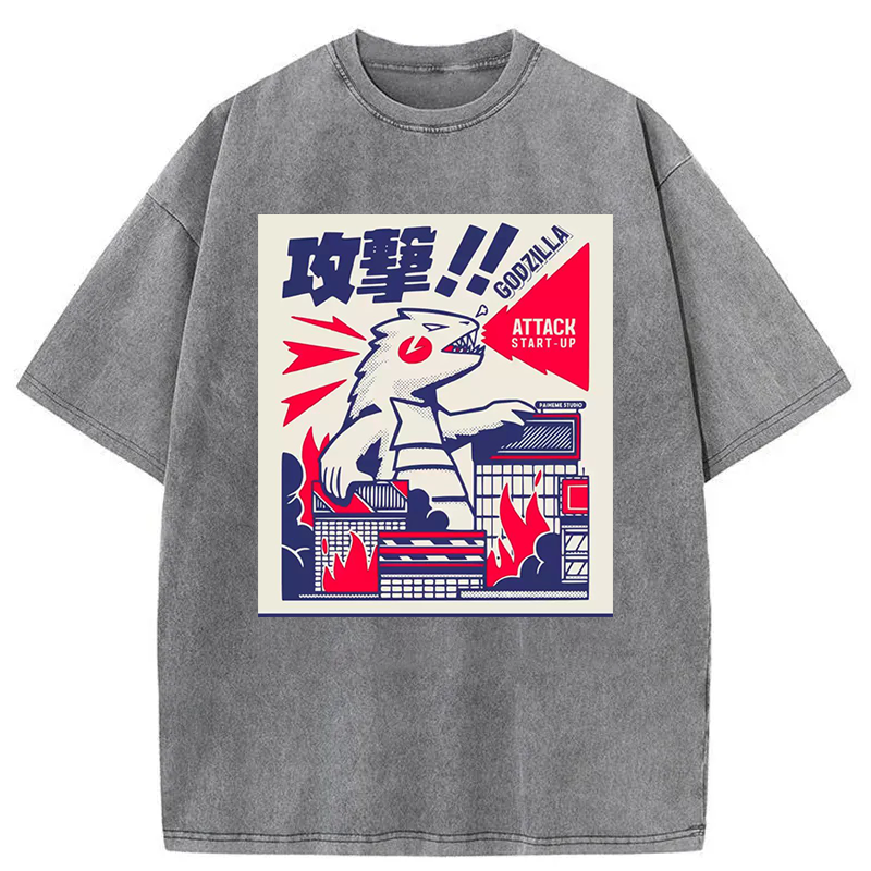 fujisakuras Destroy city monsters Washed T-Shirt