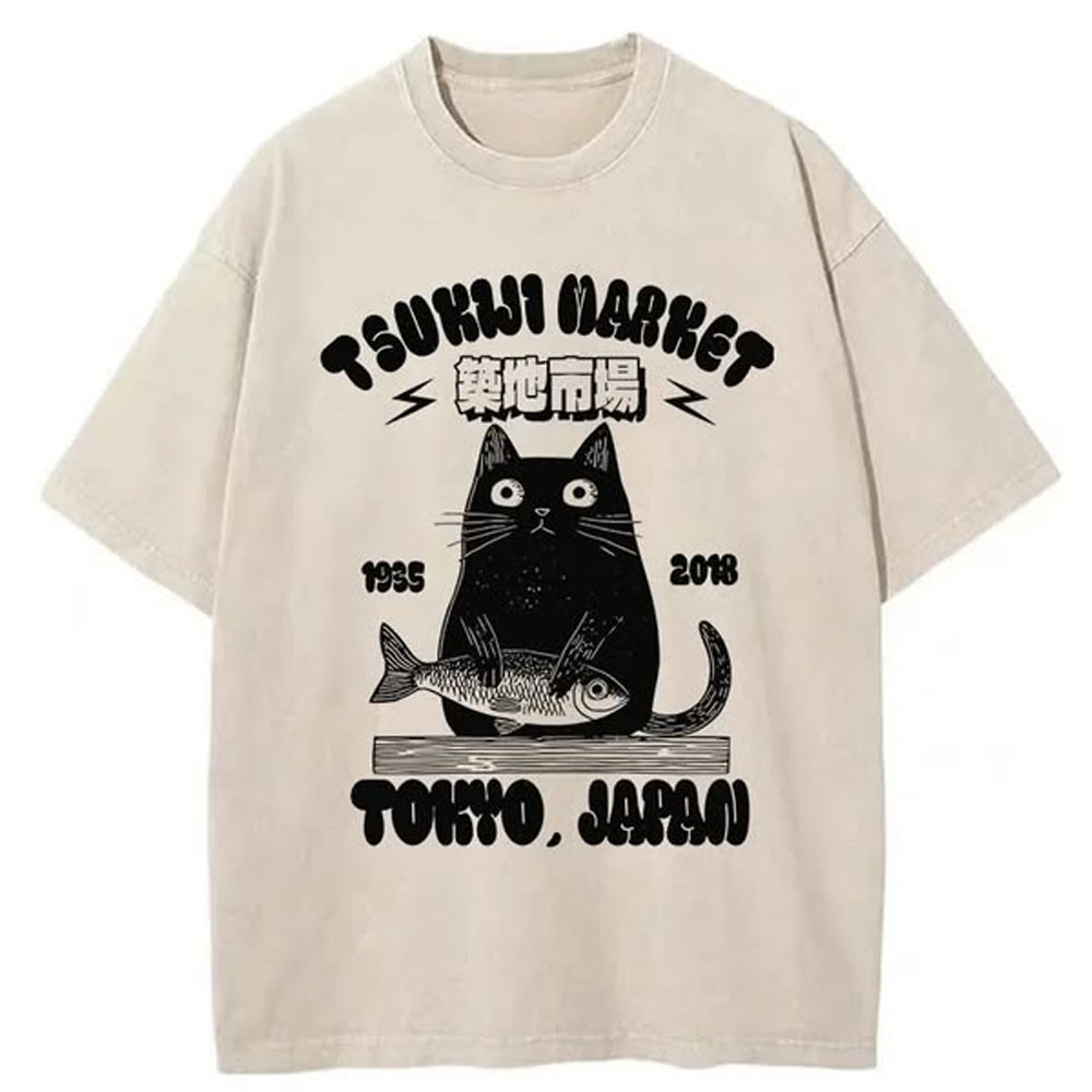 Tsukiji Market Japan Washed T-Shirt