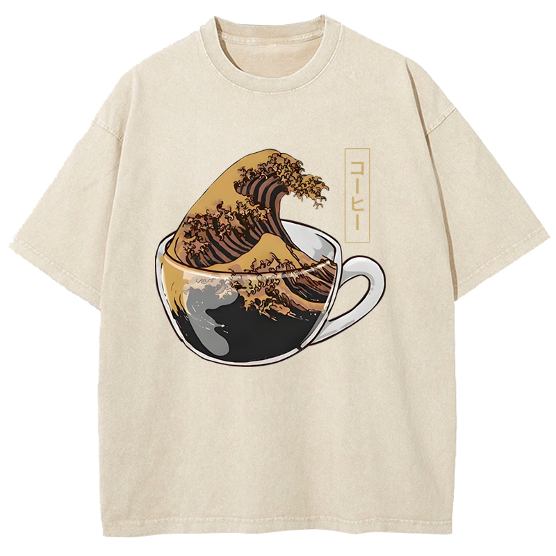 Coffee Wave Washed T-Shirt