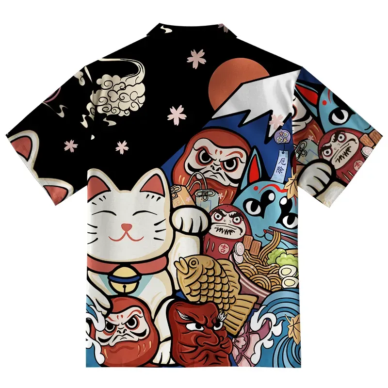 Traditional Japanese Elements Button-up Shirt