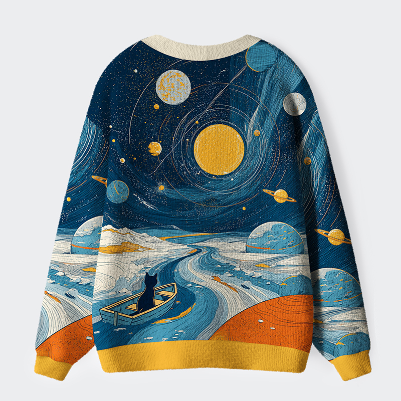 Unisex Sailing The Star River Ugly Cardigan Sweater