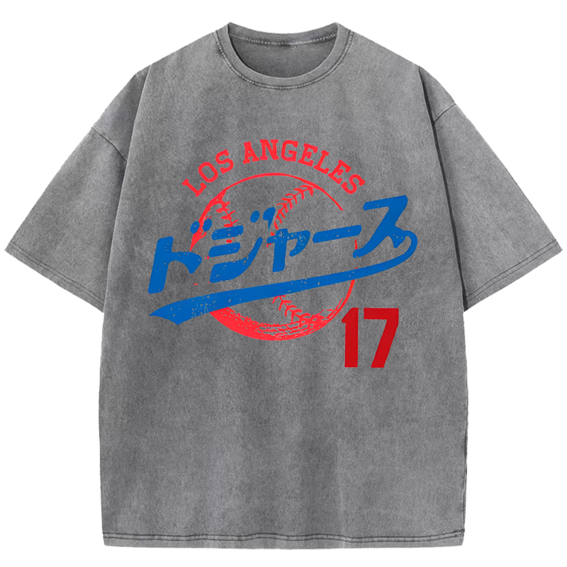  Los Angeles Dodgers japanese design Washed T-Shirt