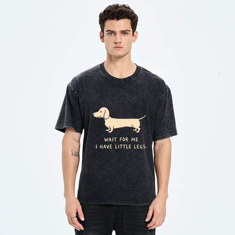 Unisex Wait For The Dachshund Washed T-Shirt