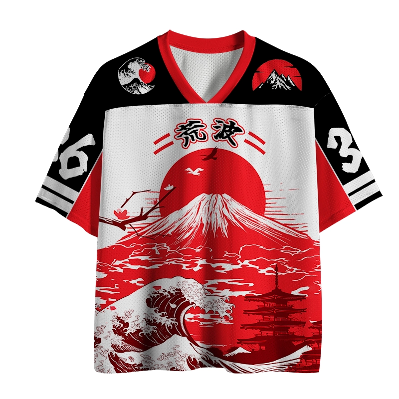 Unisex Japanese Art Wave Fuji Jersey