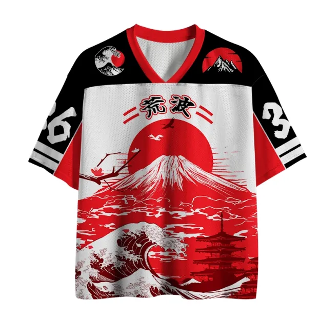 Unisex Japanese Art Wave Fuji Jersey
