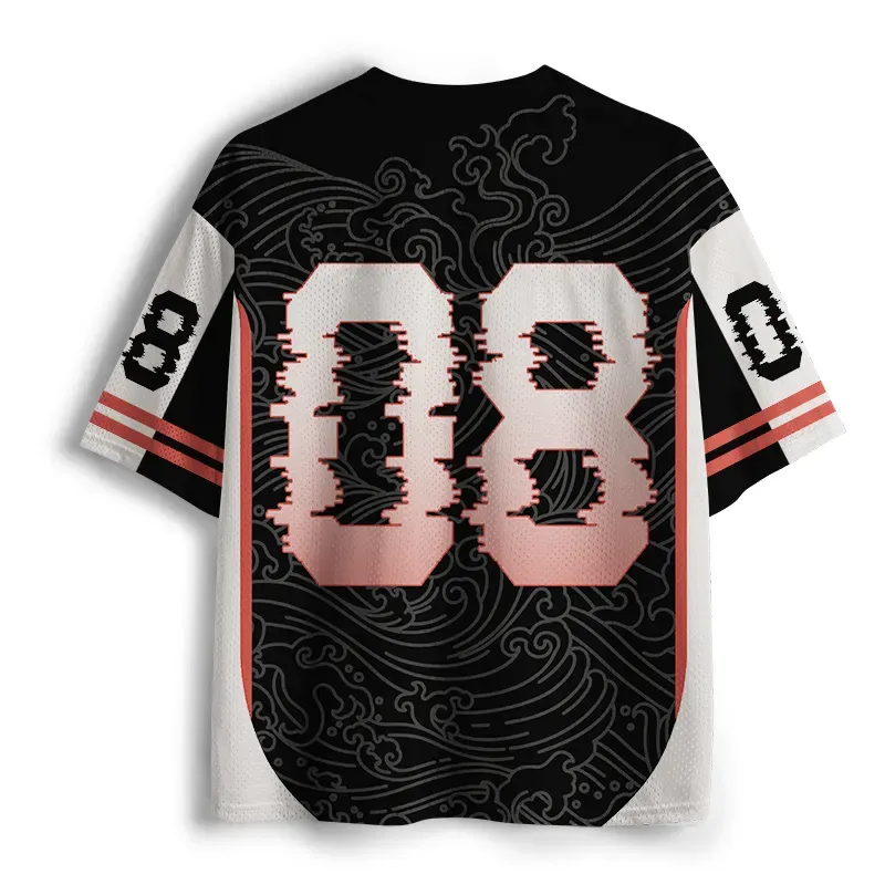 Unisex Retro Great Wave Ukiyoe Mesh Jersey