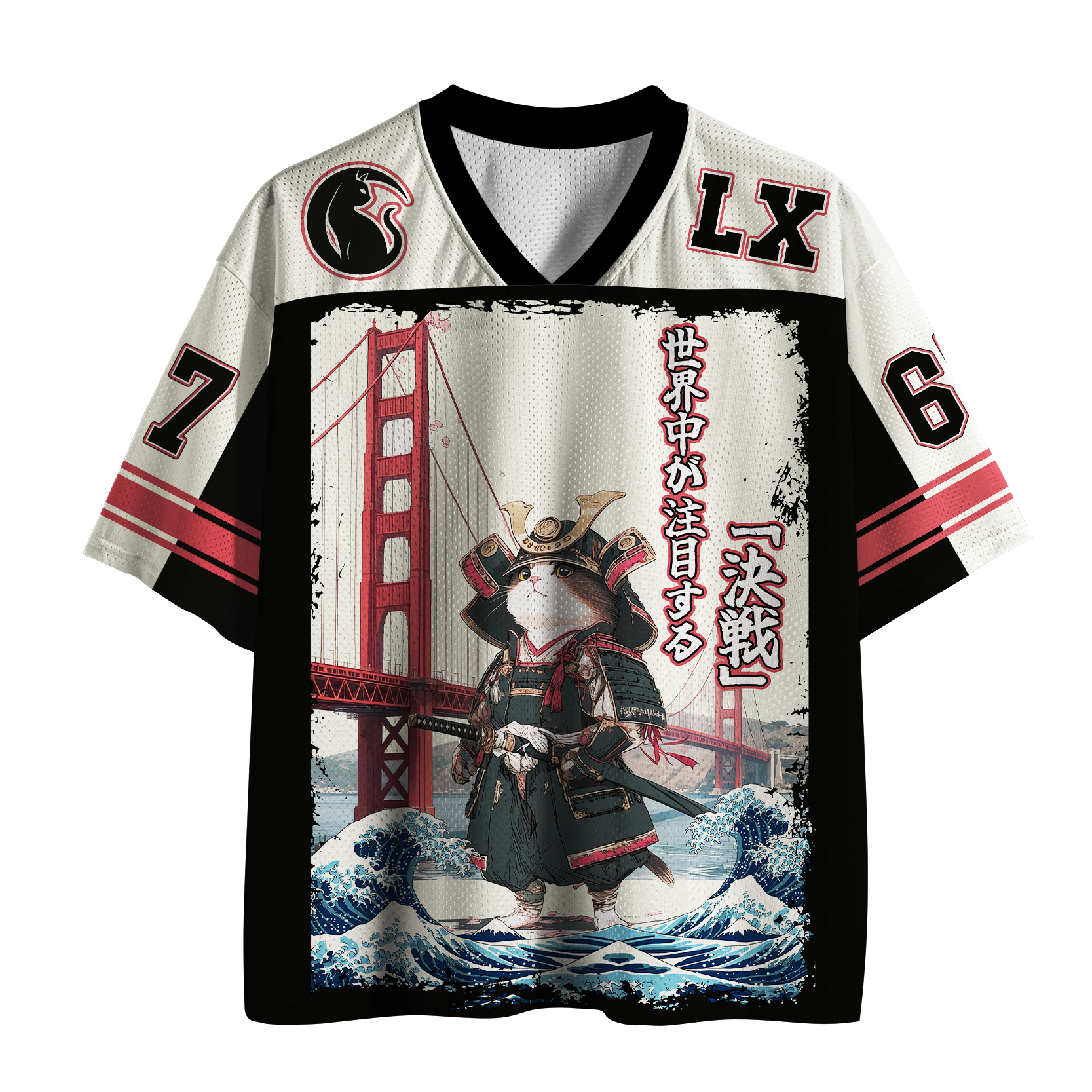 Ronin Neko: The Great Wave Printed Jersey Shirts
