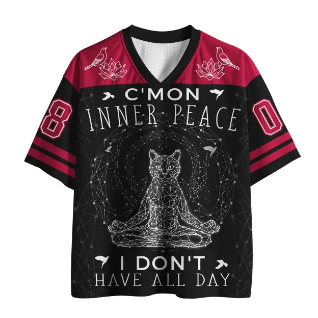 No Chaos Only Zen Cats And Peace Printed Jersey Shirts