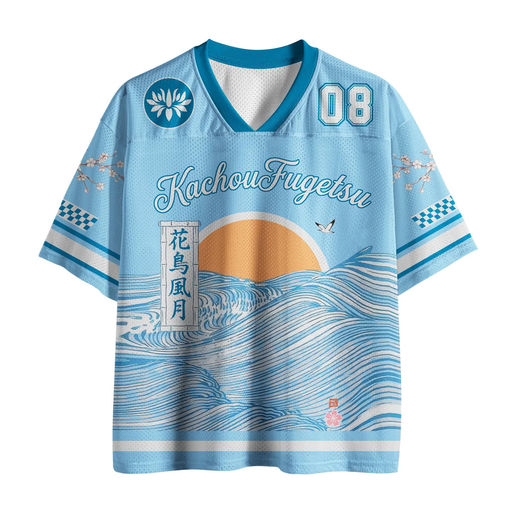 The Spirit Of Japanese Waves Printed Jersey Shirts