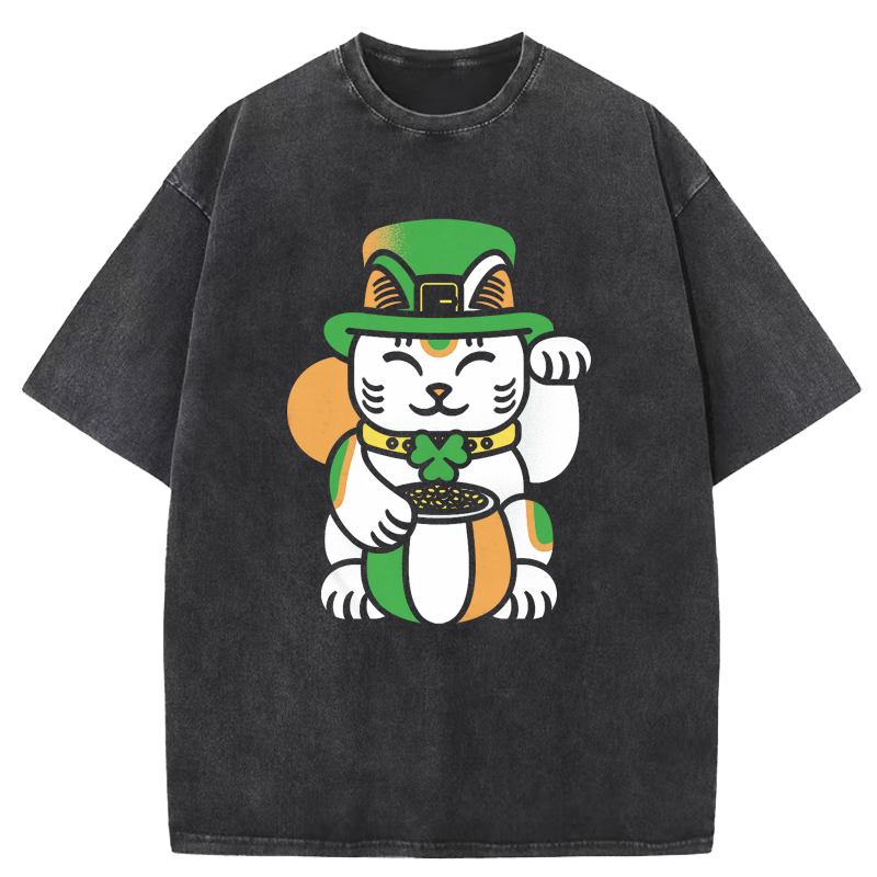 Lucky Lucky Cat Washed T-Shirt