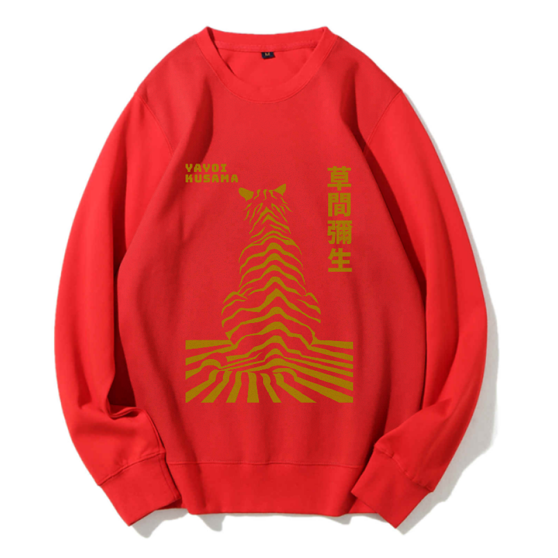 Unisex Japanese Yayoi Kusama Panther Printed Sweatshirt