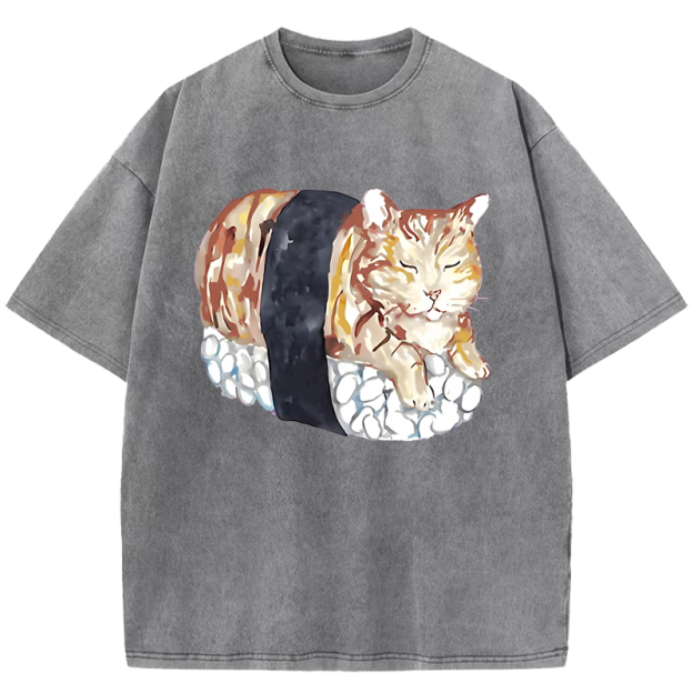  Sushi Cat Washed T-Shirt