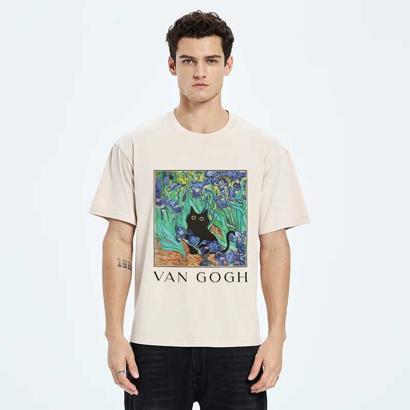 Van Gogh's Cat Japan Washed T-Shirt