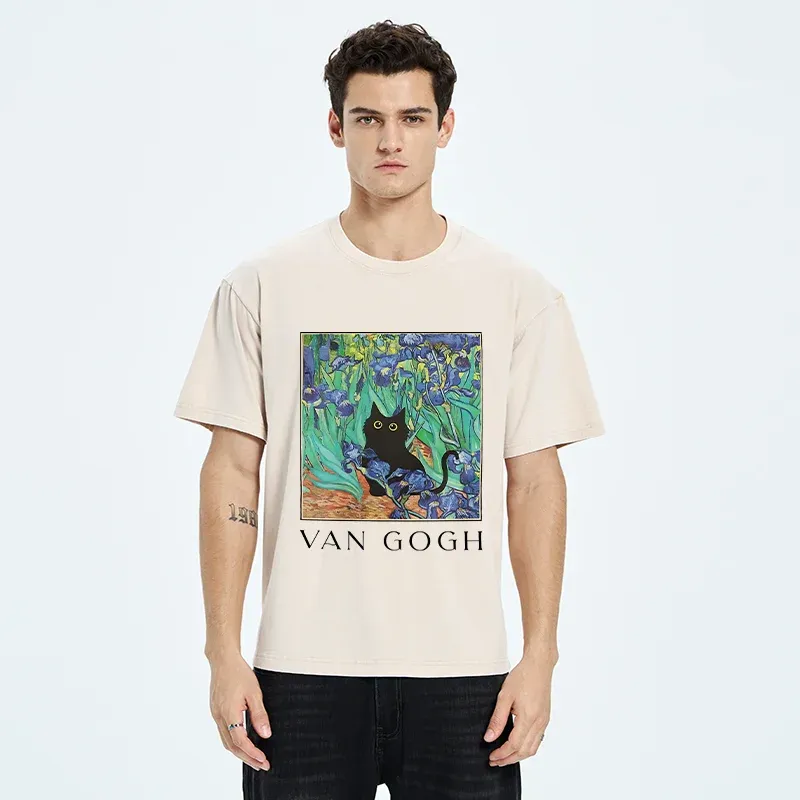 Van Gogh's Cat Japan Washed T-Shirt