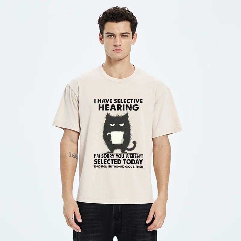 Unisex Selective Hearing Washed T-Shirt