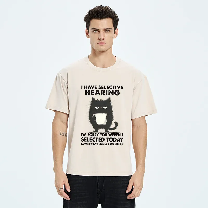 Unisex Selective Hearing Washed T-Shirt