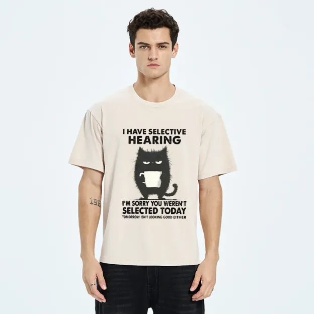 Unisex Selective Hearing Washed T-Shirt