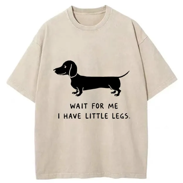 Unisex Wait For The Dachshund Washed T-Shirt